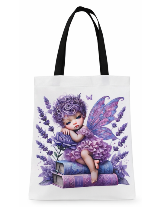 Geanta Tote Albă, design Fairy Mov
