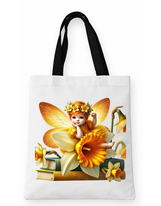 Geanta Tote Bag Alba 38 x 32 cm – Zana cu Narcise