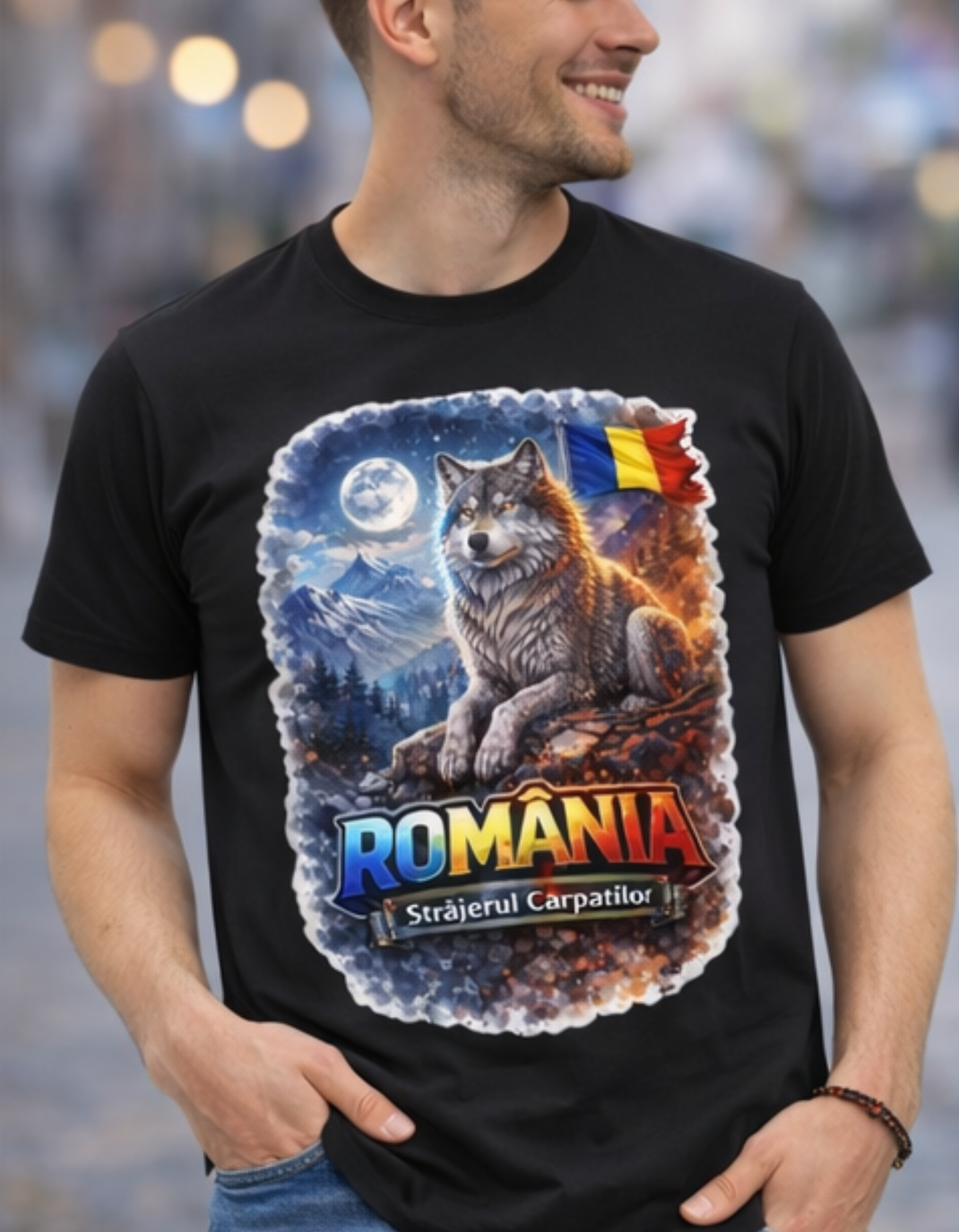 Tricou România „Străjerul Carpaților” – Lupul Carpaților | Print DTF