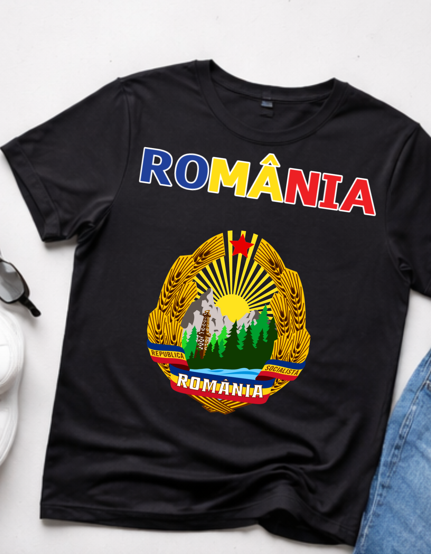 Tricou România Vintage – Bumbac 100% | Imprimare DTF Premium