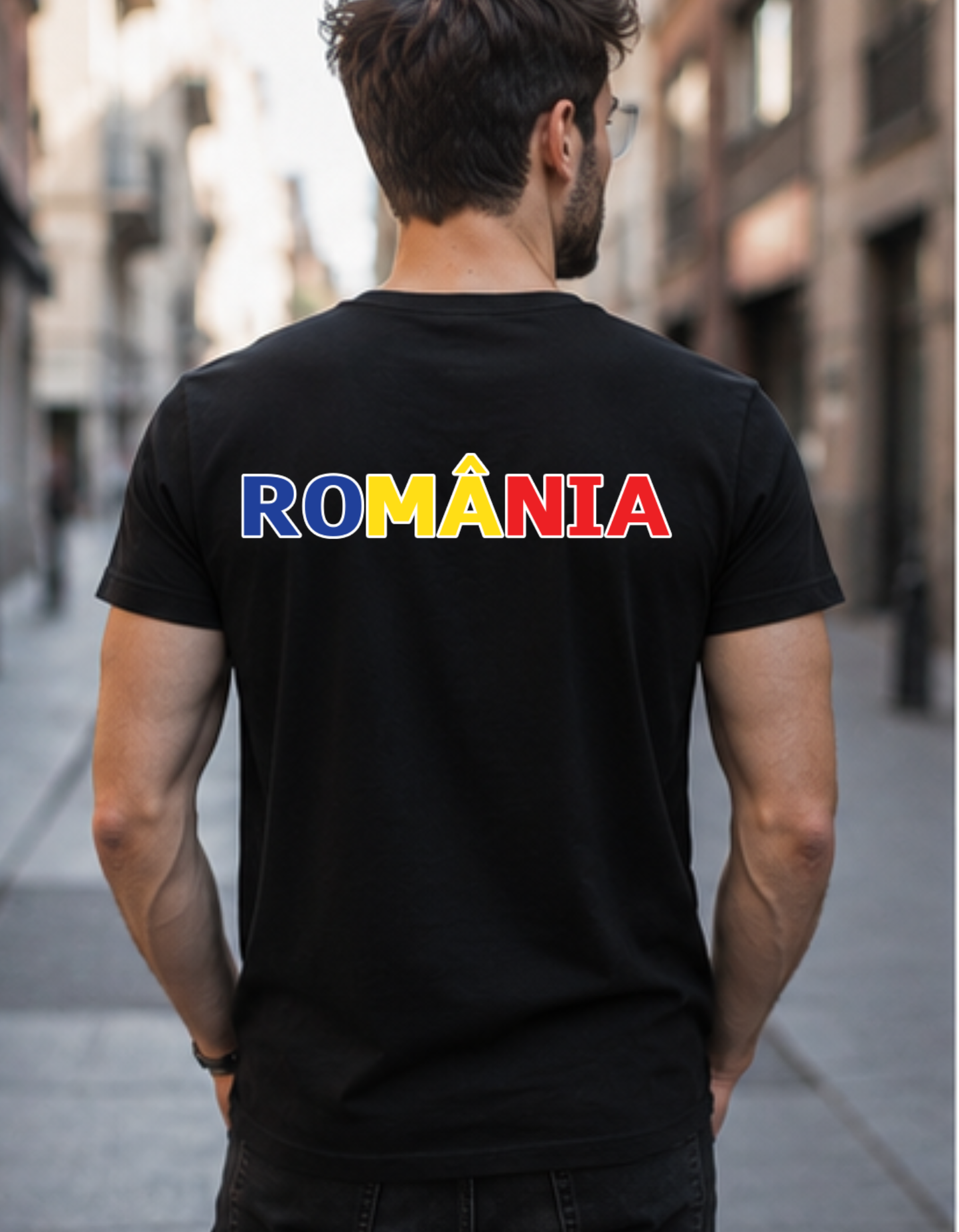 Tricou România cu Urs Carpați – 100% Bumbac, Imprimeu DTF Premium