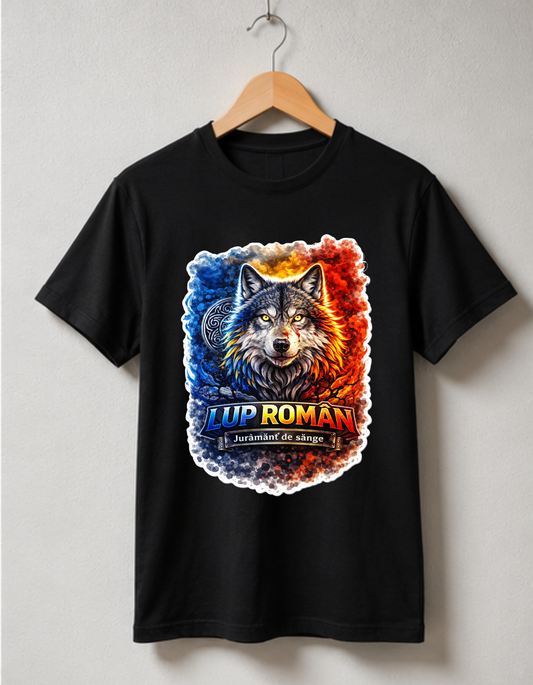 Tricou Lup Român – Jurământ de Sânge | 100% Bumbac, Print DTF Premium
