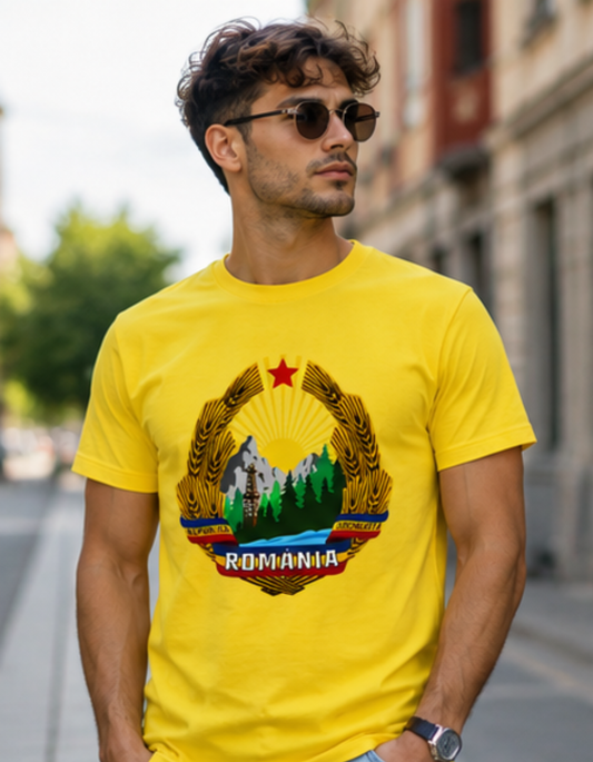 Tricou România cu Lup și Drapel Tricolor