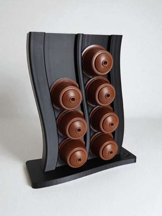 Suport capsule cafea dublu, 8 capsule, negru, compact