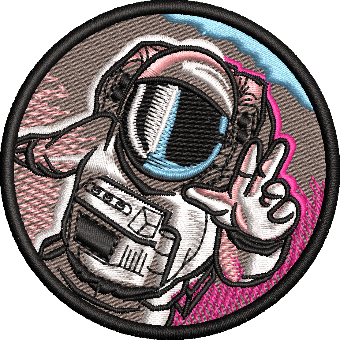 Petic brodat Astronaut, 70mm, aplicabil pe textil