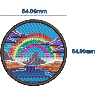 Petic brodat Beautifull Rainbow, 84 mm, aplicabil pe textile