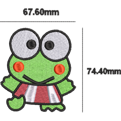 Petic brodat Broscuta, 74.40 mm, aplicabil pe textile