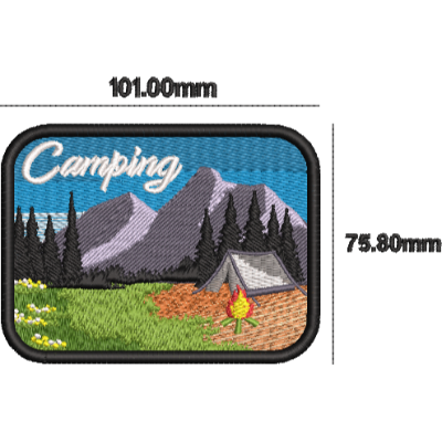 Petic brodat Camping, 101.00 mm, aplicabil pe textile