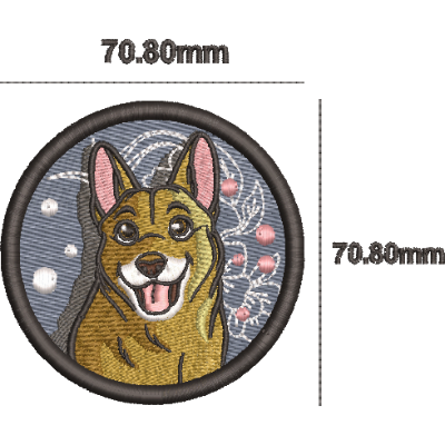 Petic brodat Dog, 70.80 mm, aplicabil pe textile