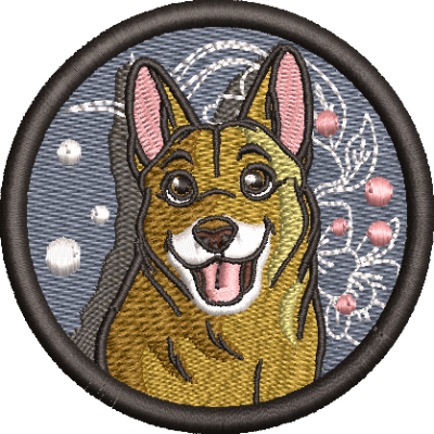 Petic brodat Dog, 70.80 mm, aplicabil pe textile