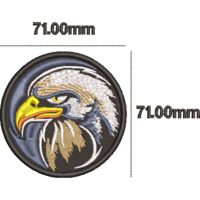 Petic brodat Vultur, 71 mm, aplicabil pe textile