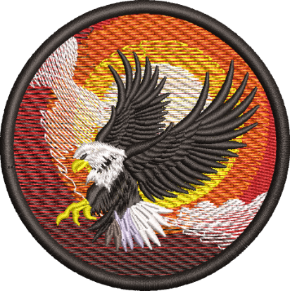 Petic brodat Flying Eagle, 81mm, aplicabil pe textil