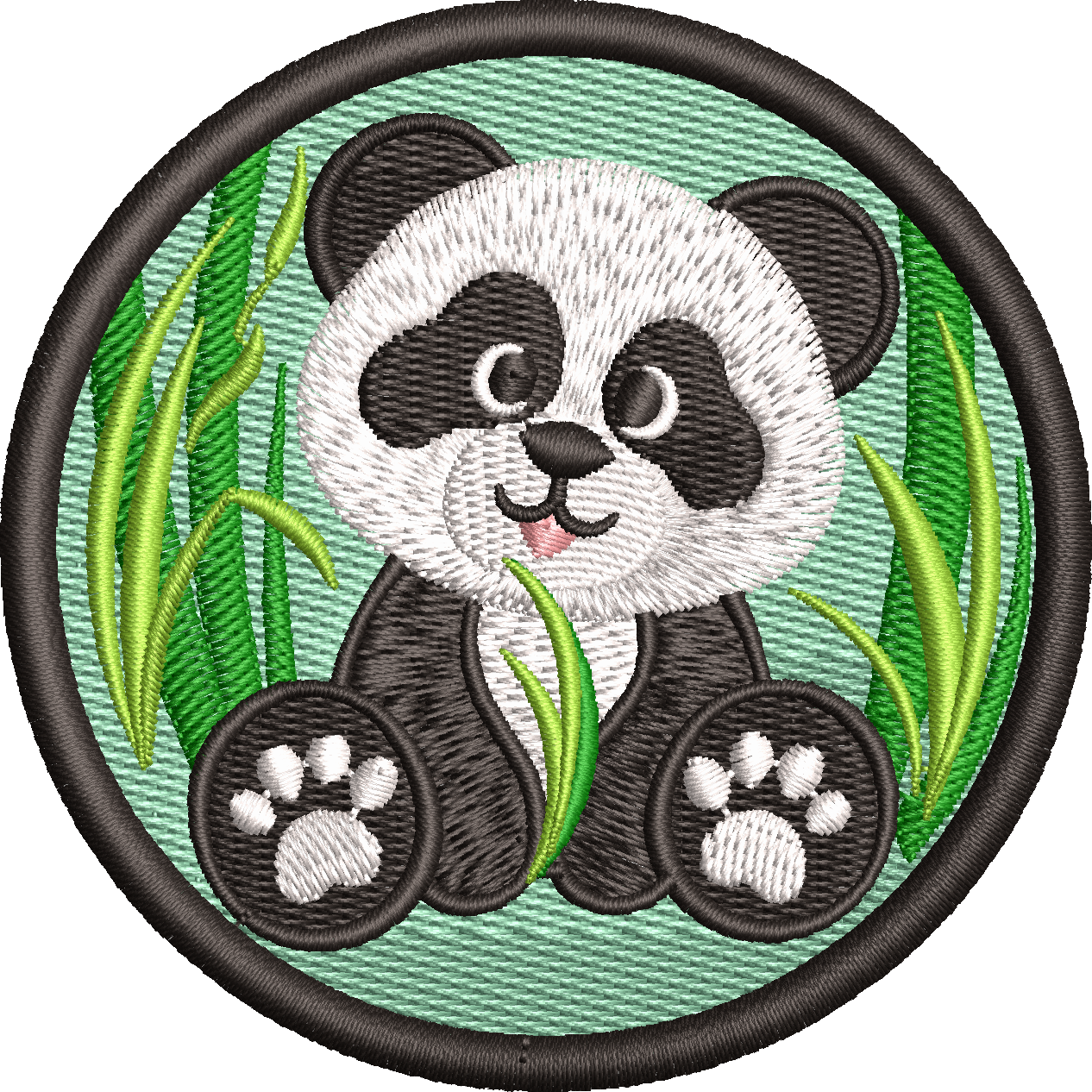 Petic brodat Urs Panda, 80mm, aplicabil pe textil
