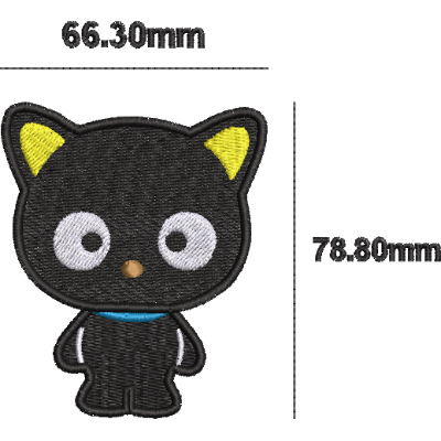 Petic brodat Pisicuta, 78.80mm, aplicabil pe textile