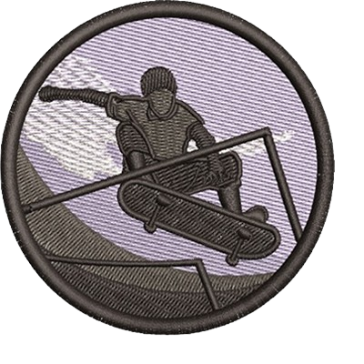 Petic brodat Skateboarder, 80mm, aplicabil pe textil