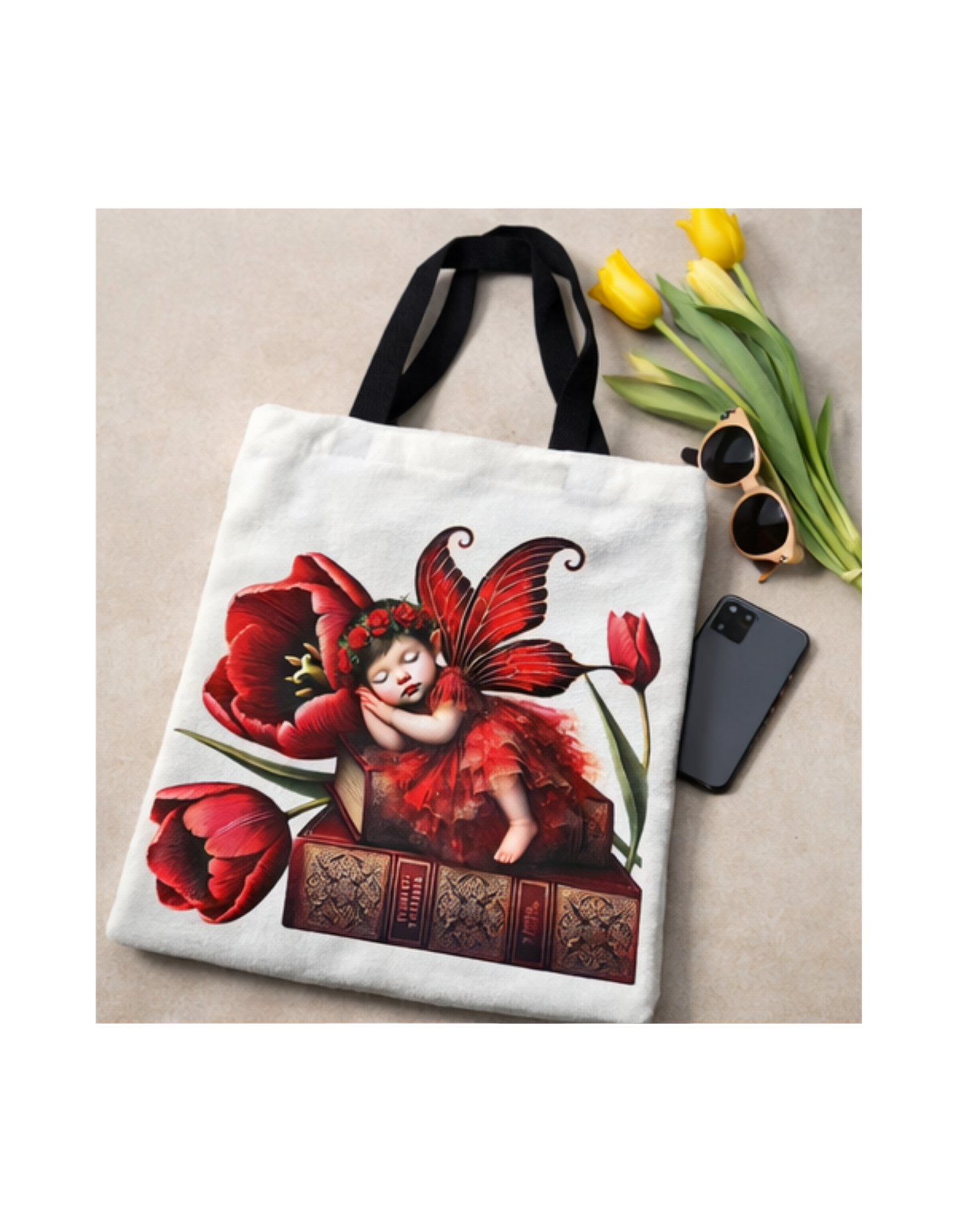 Geanta Shopper cu Zana si Lalele Rosii