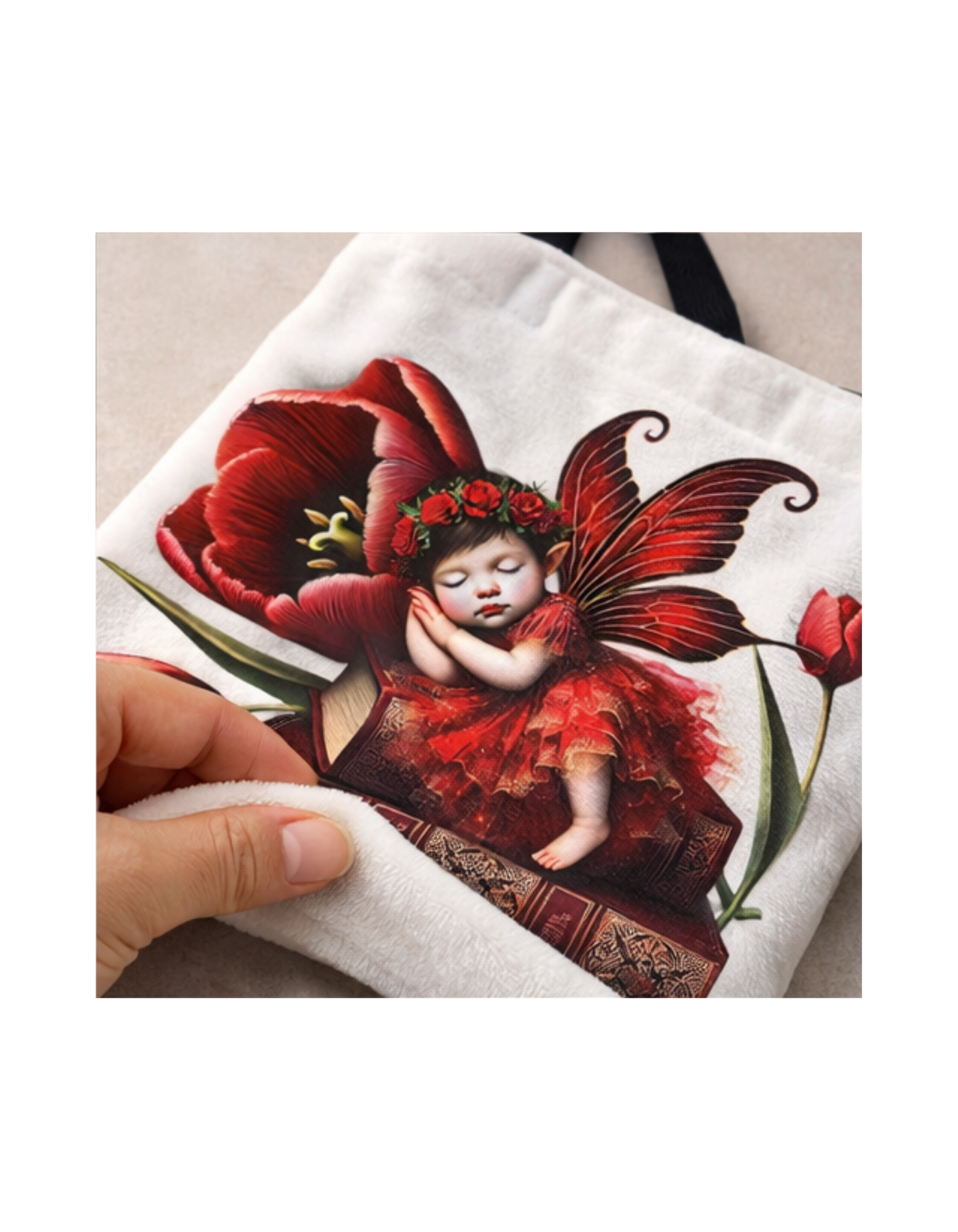 Geanta Shopper cu Zana si Lalele Rosii