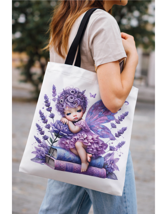 Geanta Tote Albă, design Fairy Mov