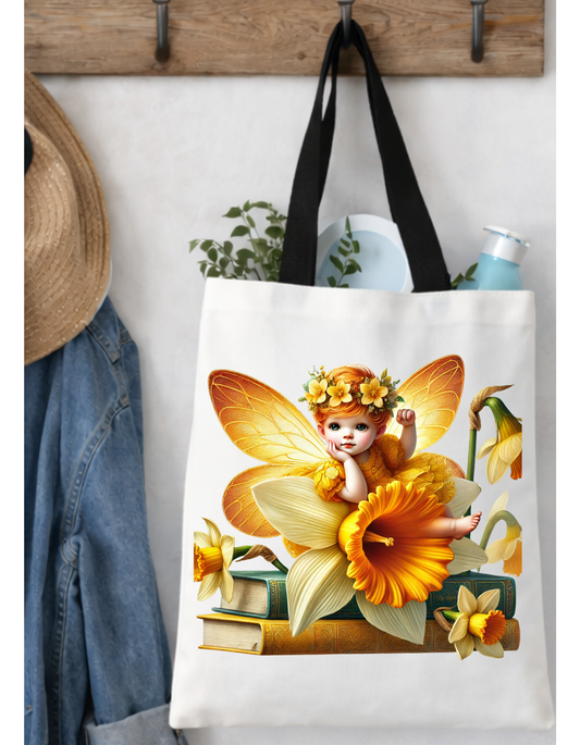 Geanta Tote Bag Alba 38 x 32 cm – Zana cu Narcise