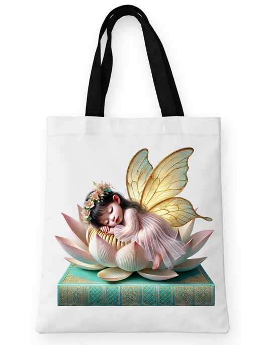 Geanta Tote Bag Alba 38x32 cm – Floare de Lotus