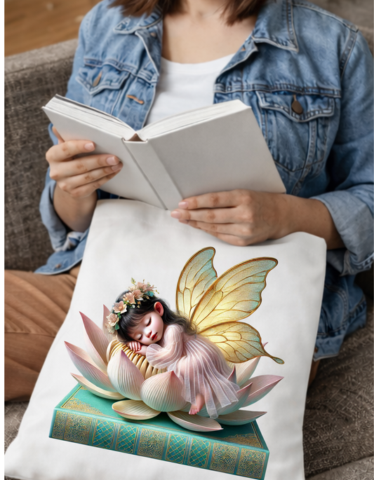 Geanta Tote Bag Alba 38x32 cm – Floare de Lotus