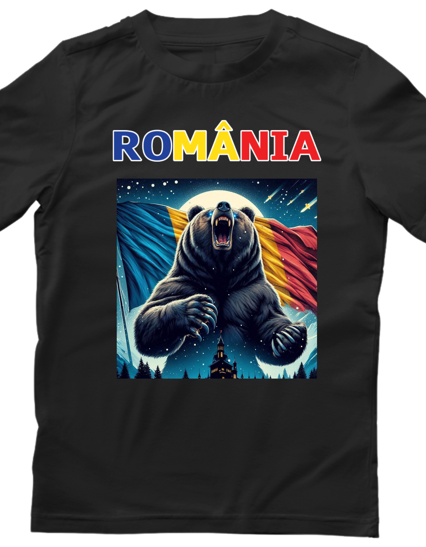 Tricou România cu Urs și Steagul României – Tricou Print DTF