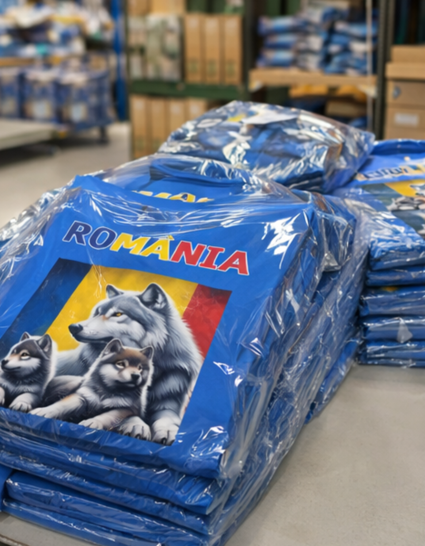 Tricou România cu Lup și Pui de Lup – Tricou Print DTF