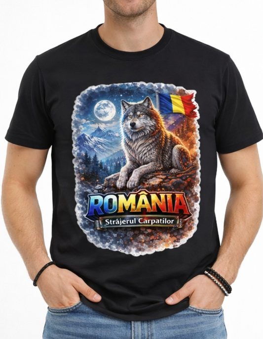 Tricou România „Străjerul Carpaților” – Lupul Carpaților | Print DTF
