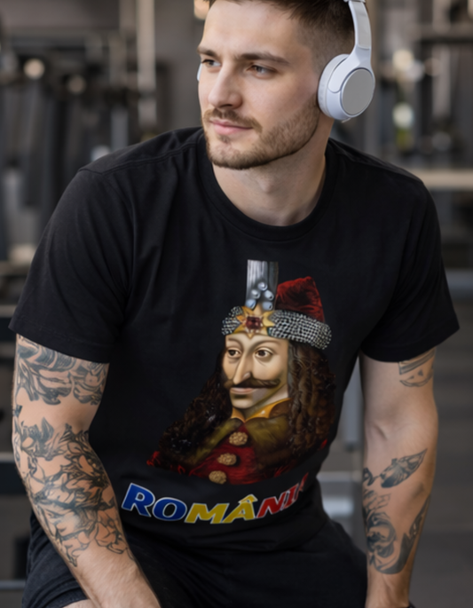 Tricou Vlad Țepeș România – Tricou Premium 100% Bumbac cu Print DTF