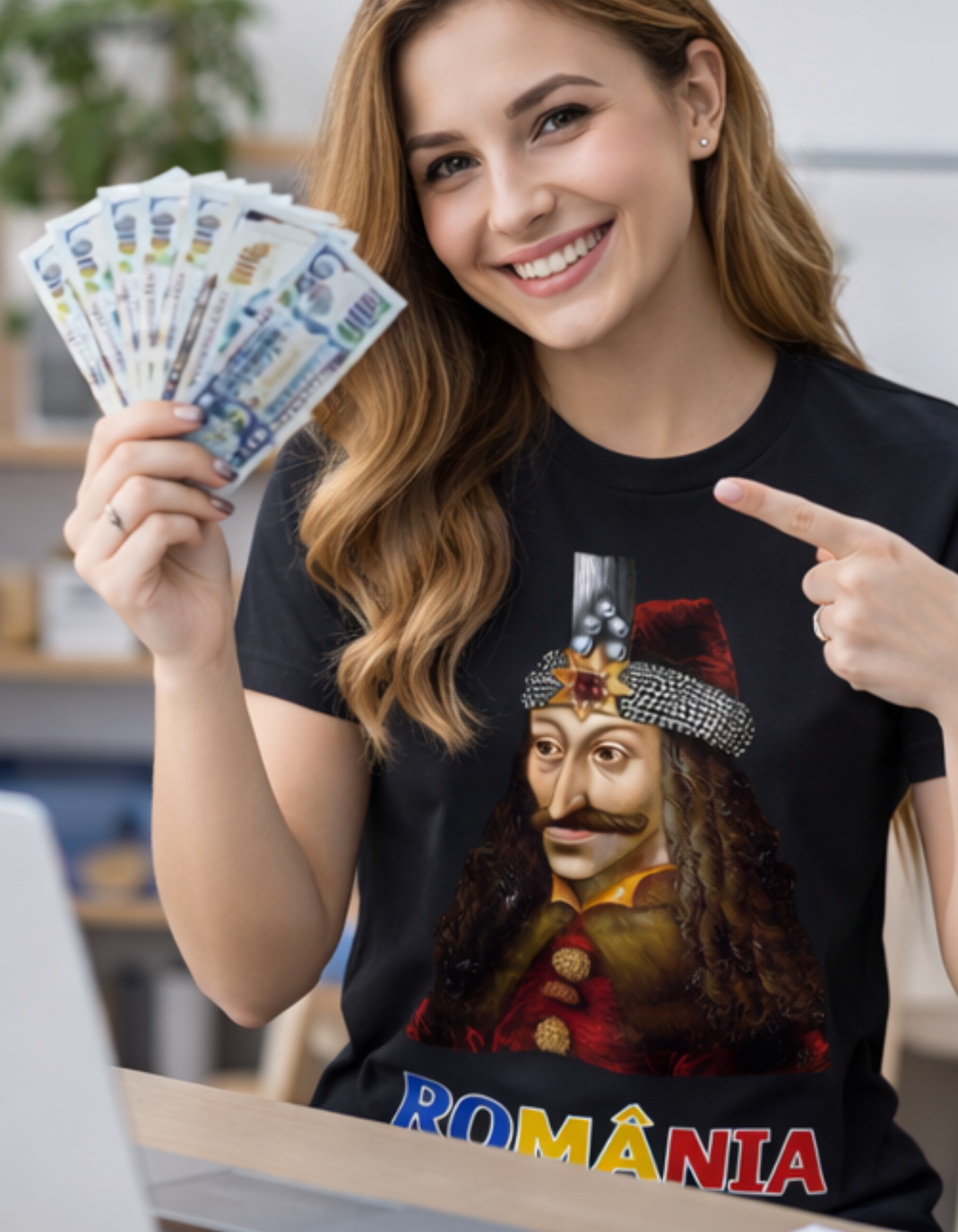 Tricou Vlad Țepeș România – Tricou Premium 100% Bumbac cu Print DTF