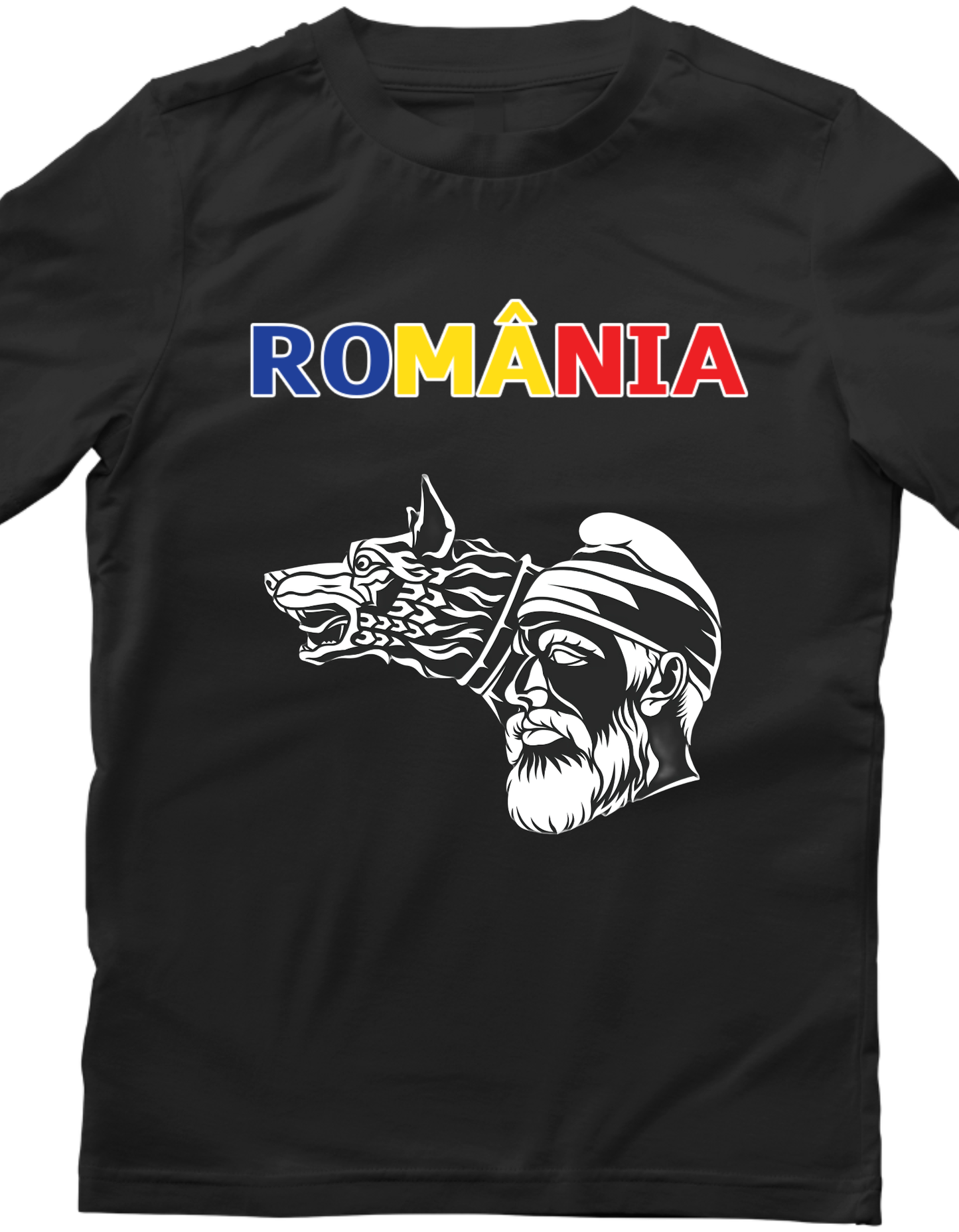 Tricou România Dac & Lupul Dacic – 100% Bumbac, Imprimare DTF Premium