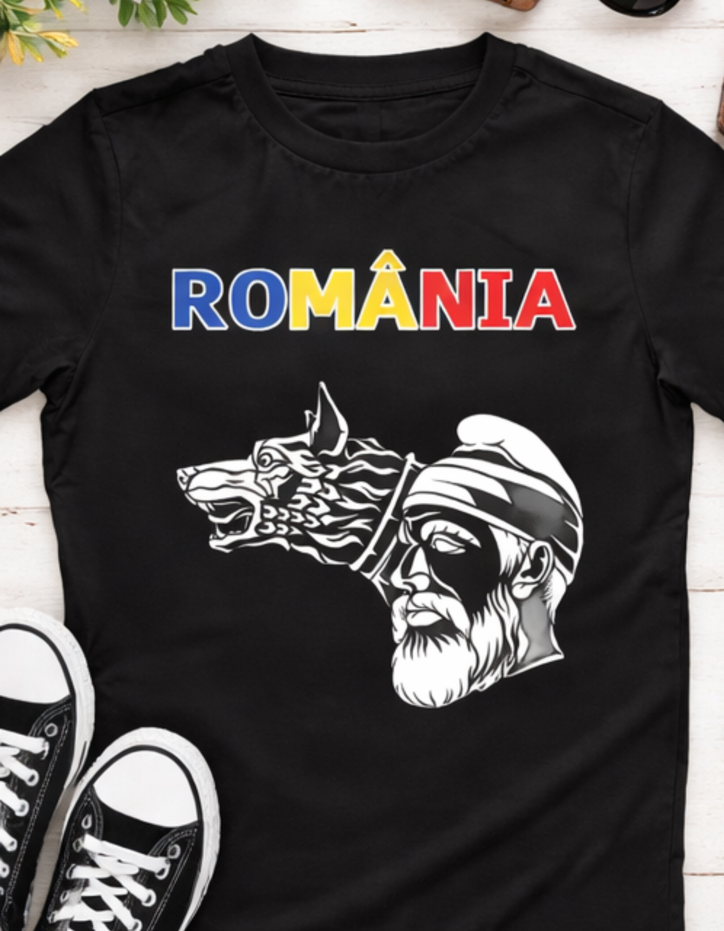 Tricou România Dac & Lupul Dacic – 100% Bumbac, Imprimare DTF Premium