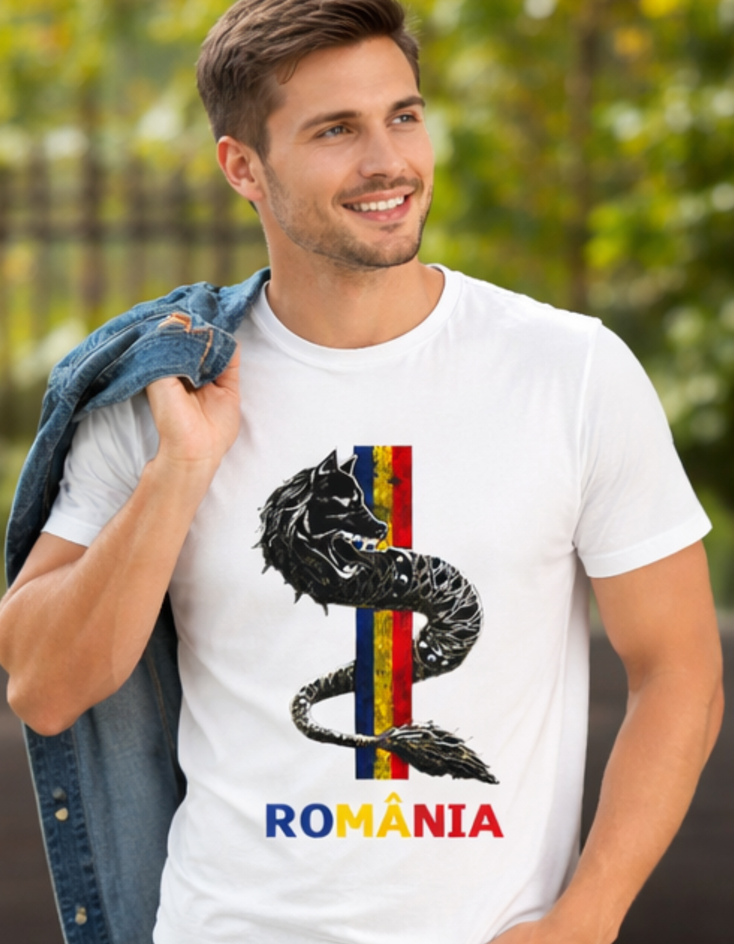 Tricou România Lup Dacic – Bumbac 100% | Print DTF Premium