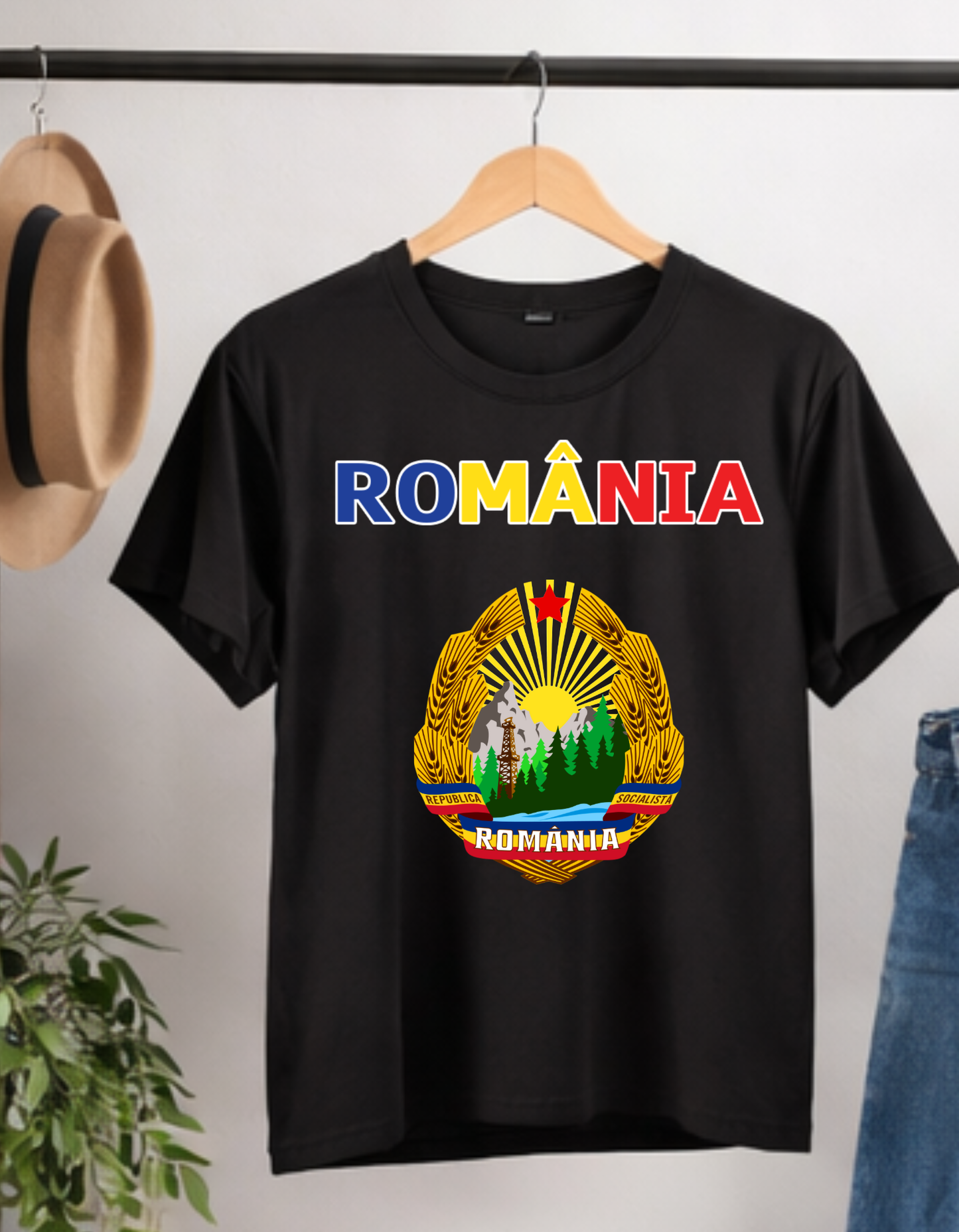 Tricou România Vintage – Bumbac 100% | Imprimare DTF Premium