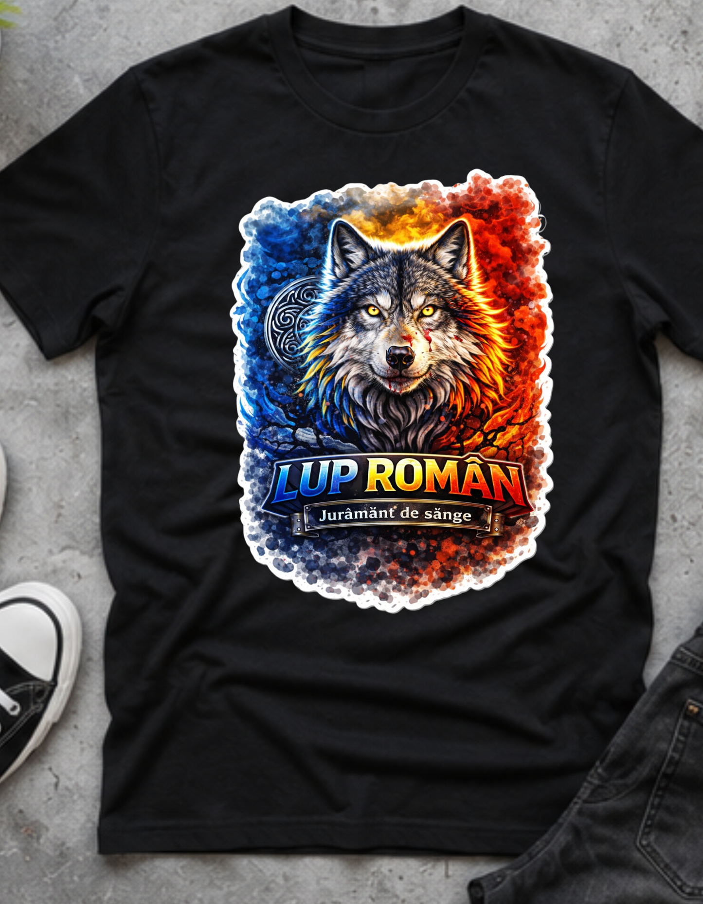 Tricou Lup Român – Jurământ de Sânge | 100% Bumbac, Print DTF Premium