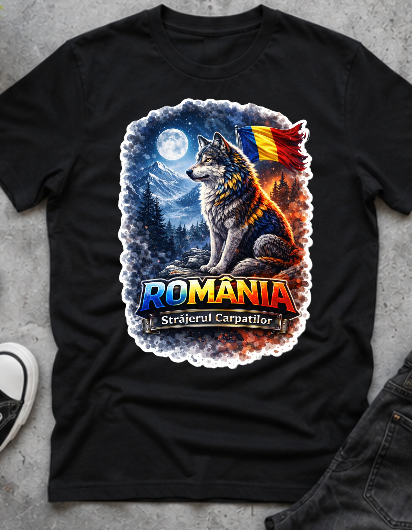 Tricou România – Străjerul Carpaților 100% Bumbac, Imprimare DTF Premium