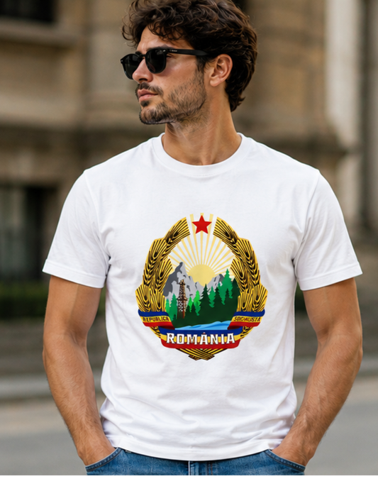 Tricou România cu Lup și Drapel Tricolor