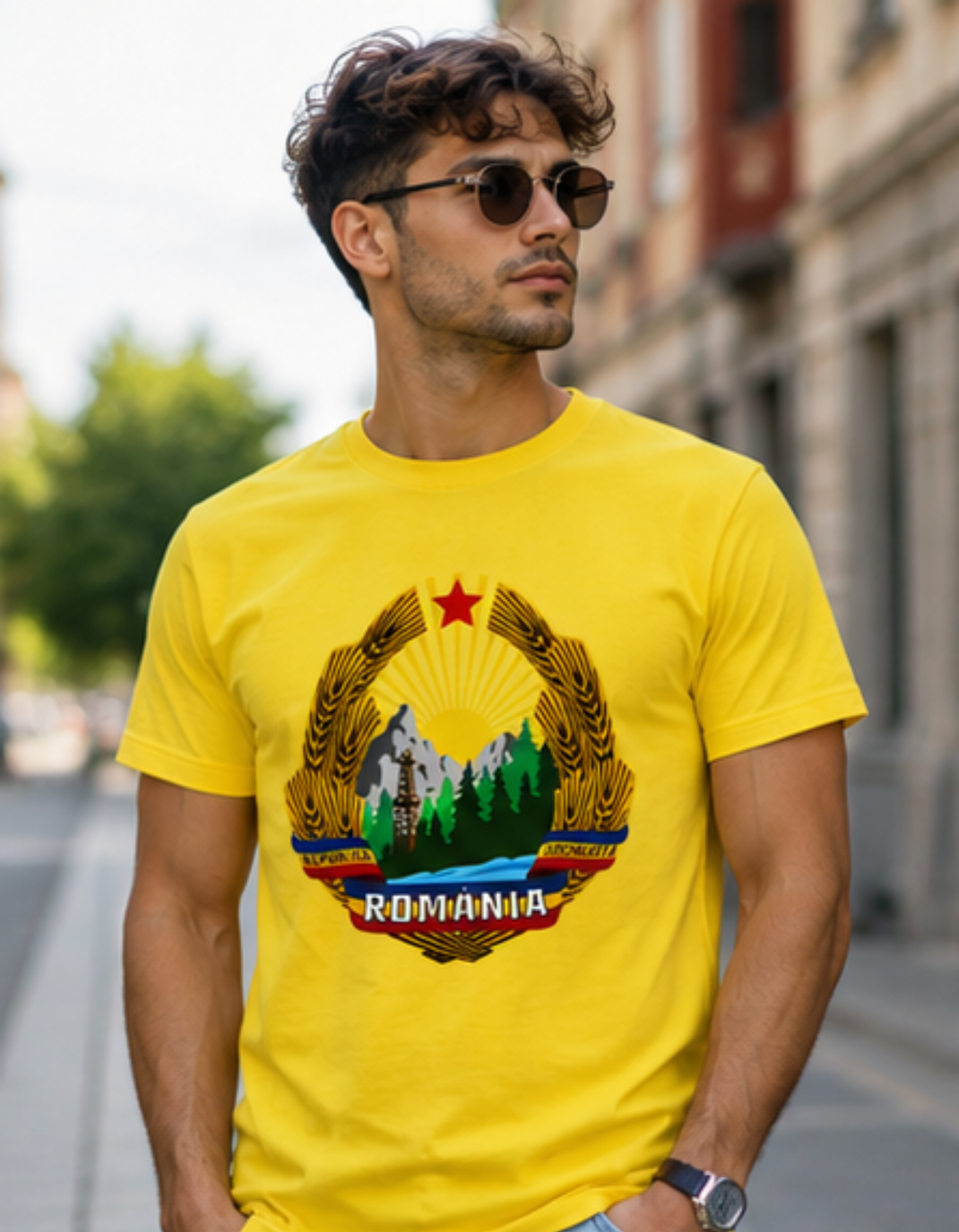 Tricou România cu Lup și Drapel Tricolor