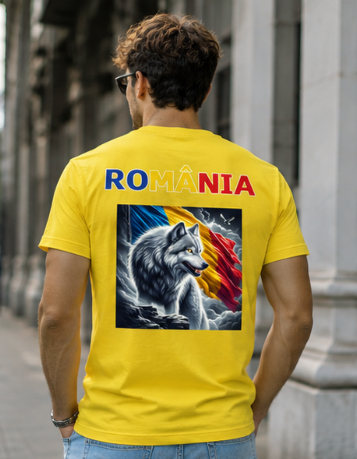 Tricou România cu Lup și Drapel Tricolor