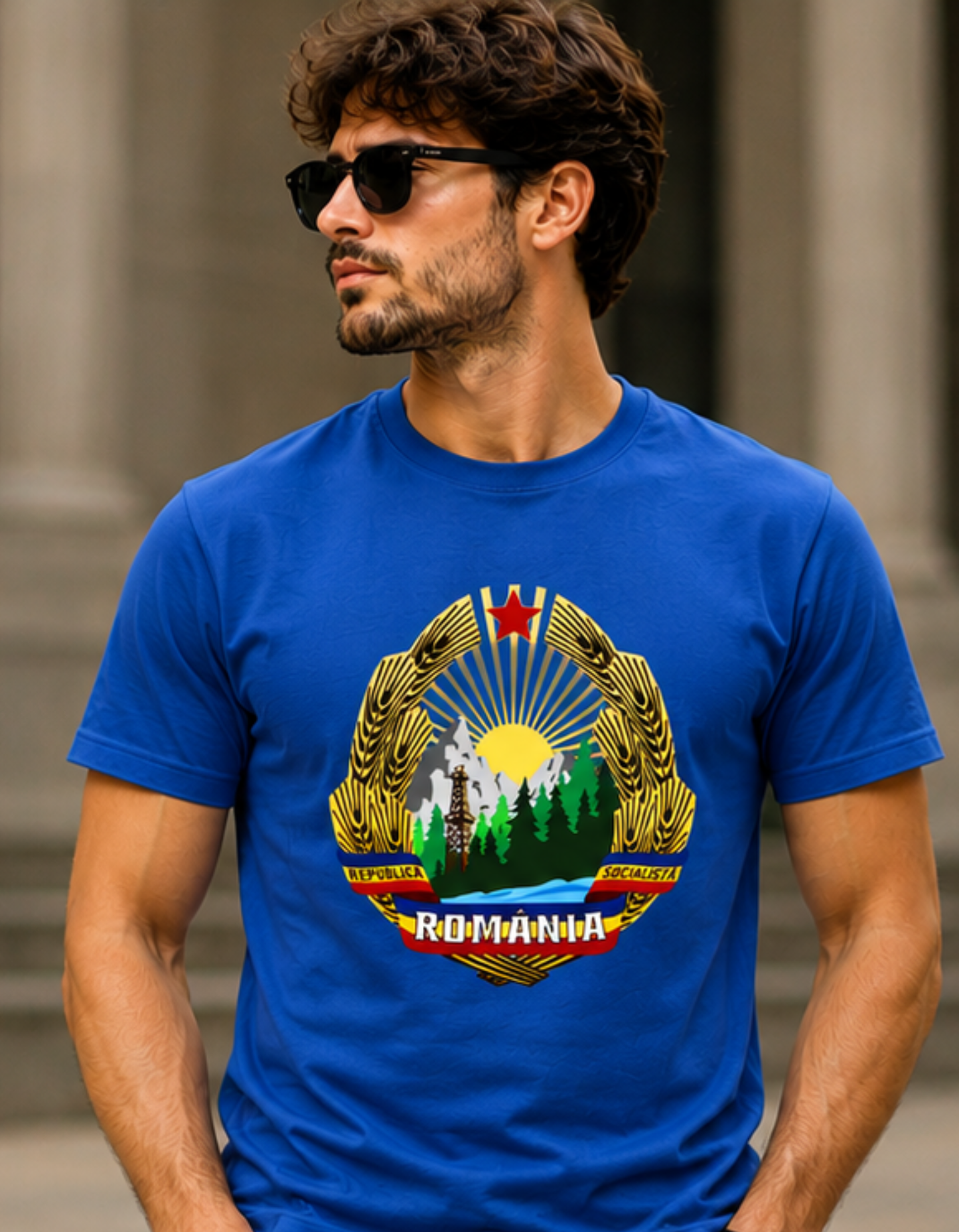 Tricou România cu Lup și Drapel Tricolor