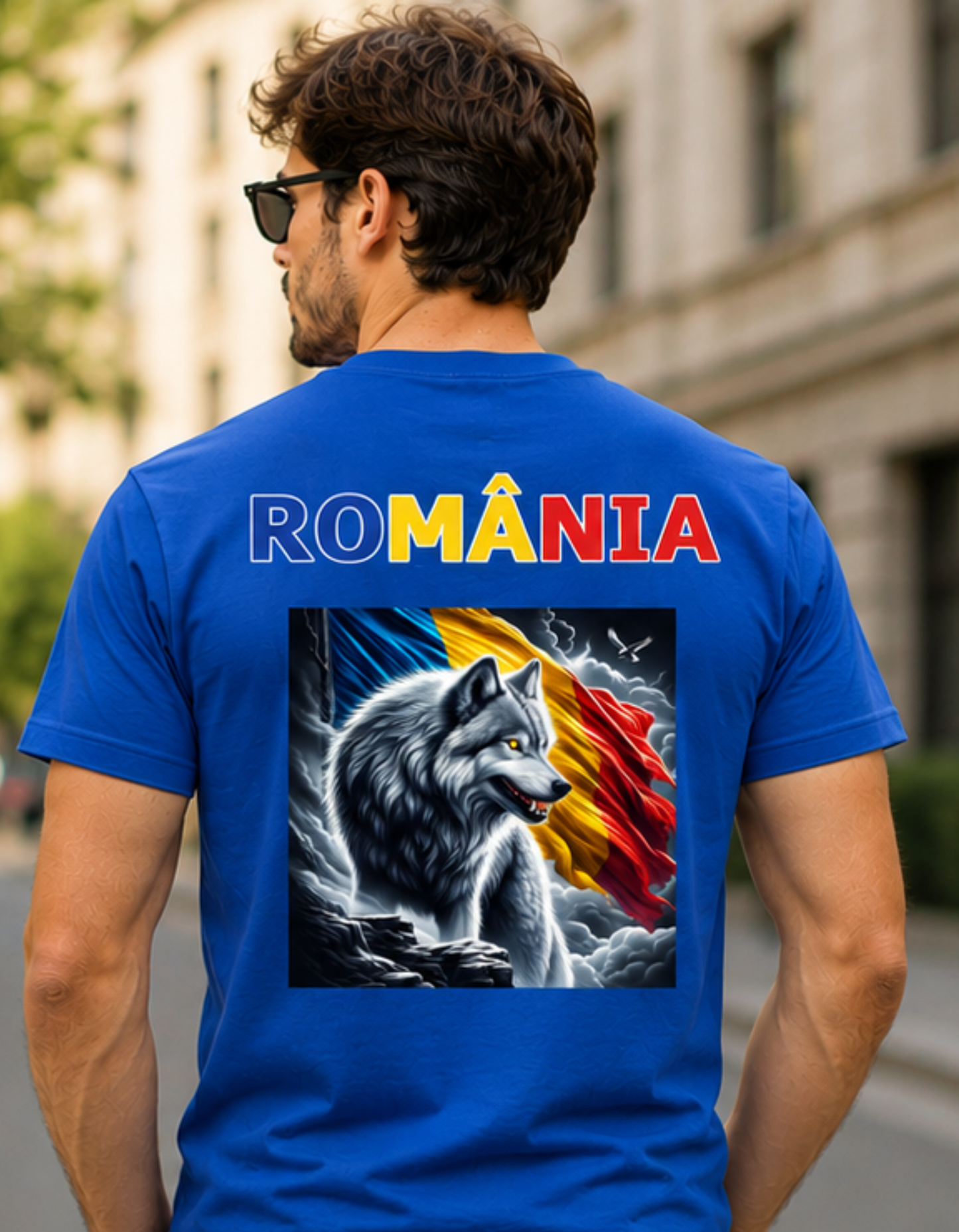 Tricou România cu Lup și Drapel Tricolor