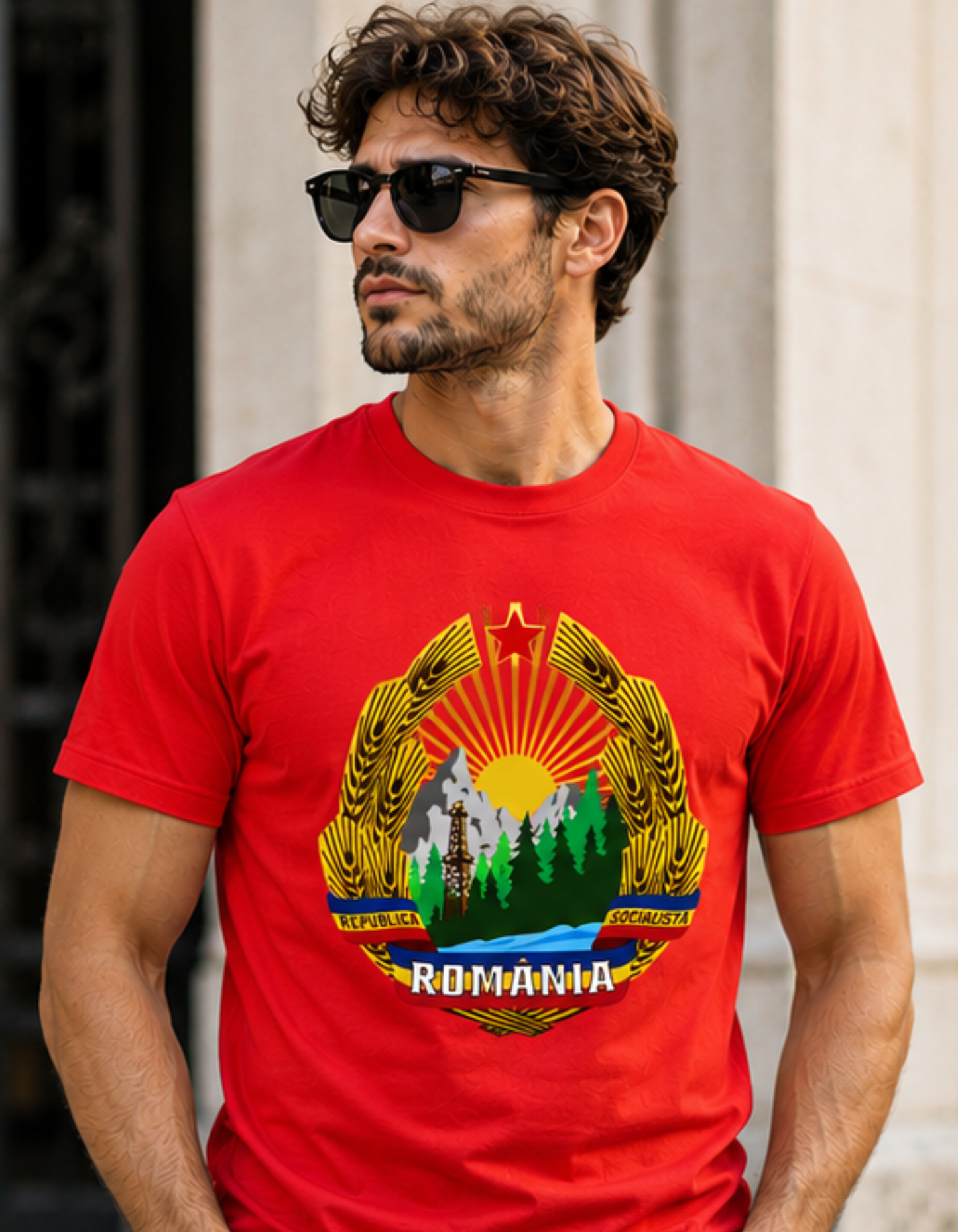 Tricou România cu Lup și Drapel Tricolor