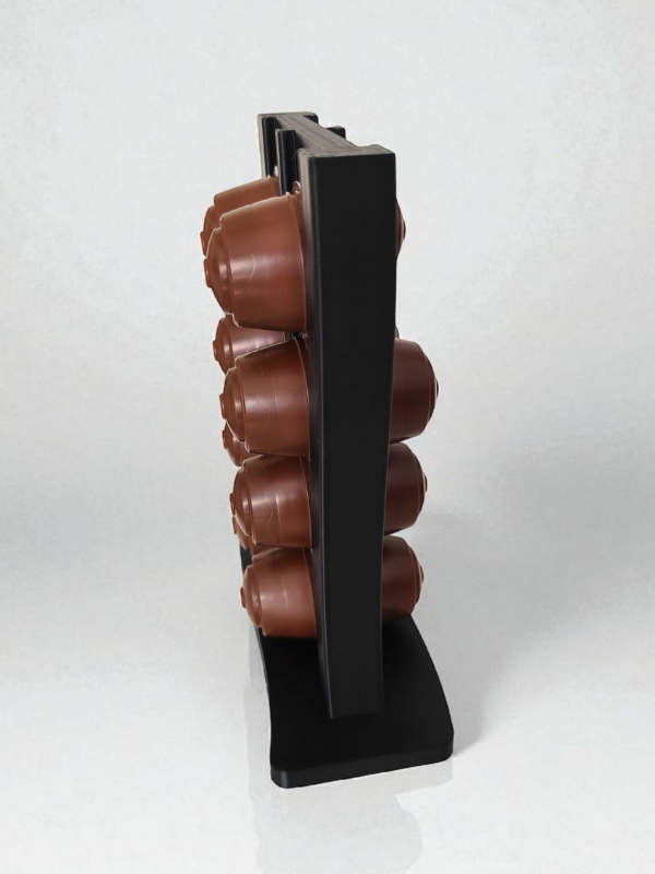 Suport capsule cafea dublu, 8 capsule, negru, compact