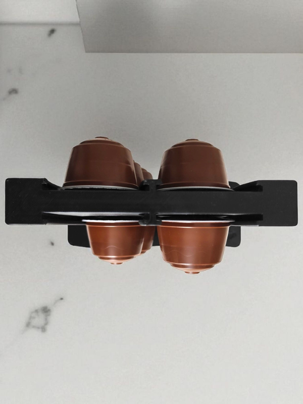 Suport capsule cafea dublu, 8 capsule, negru, compact
