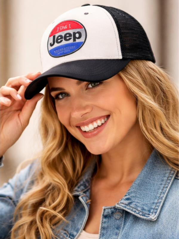 Șapcă Trucker Vintage Logo 1941, Reglabilă, Mesh, Alb/Negru, Unisex