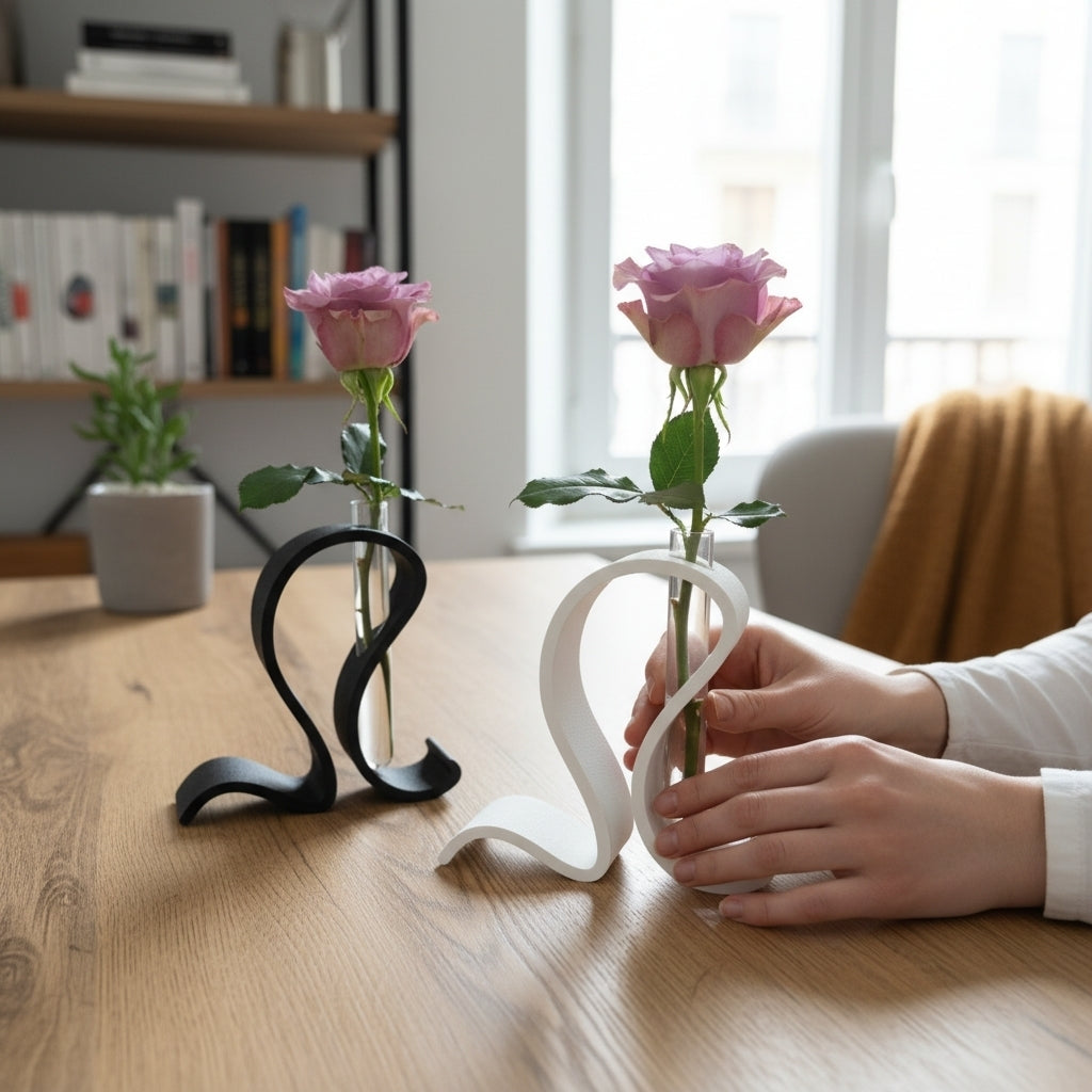 Vază decorativă modernă cu tub din sticlă – Design minimalist artistic