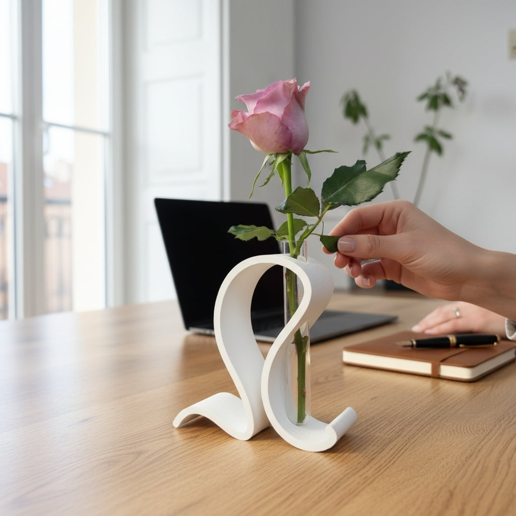 Vază decorativă modernă cu tub din sticlă – Design minimalist artistic