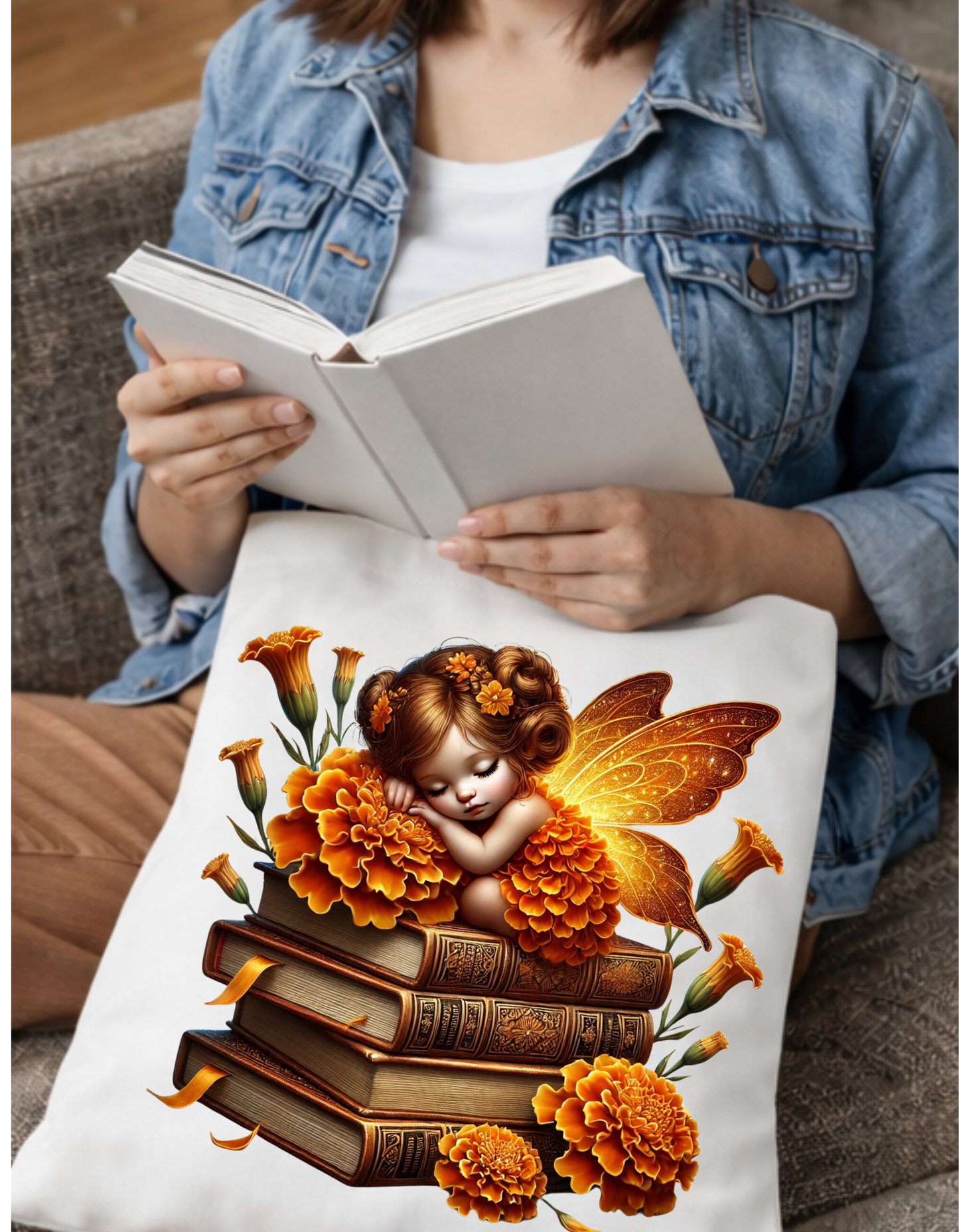 Geanta Tote Bag Alba 38 x32 cm – Zana cu Craite Aurii